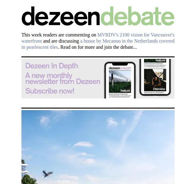 Dezeen Daily: nová architektura a design – červen 2026 | Nuslet.cz