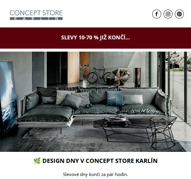 Concept Store Karlín: Slevy 10–70 % na design – červenec 2026 | Nuslet.cz