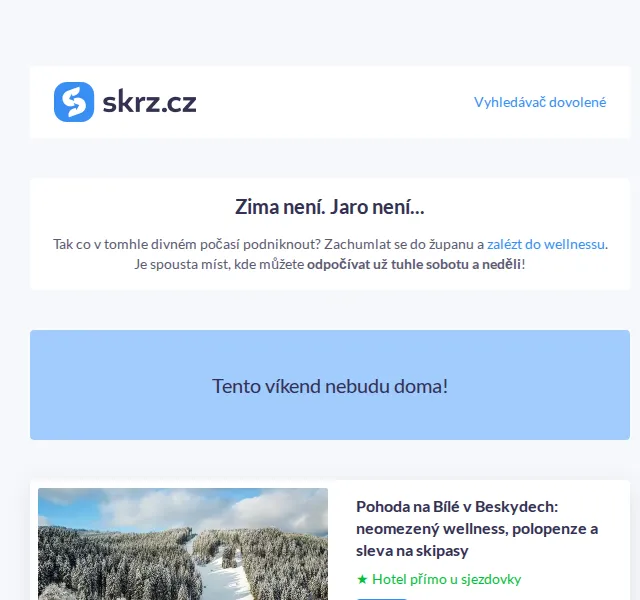 Vánoce na Skrz: wellness pobyty – červenec 2026 | Nuslet.cz