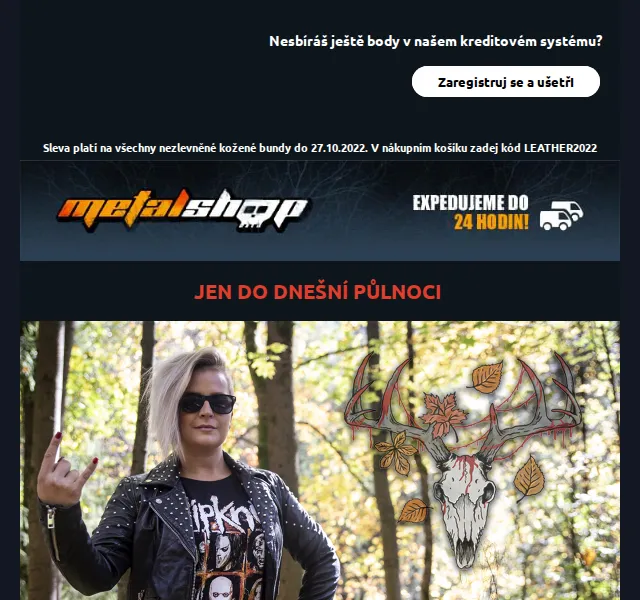 METALSHOP: 10% sleva na kožené bundy – říjen 2026 | Nuslet.cz