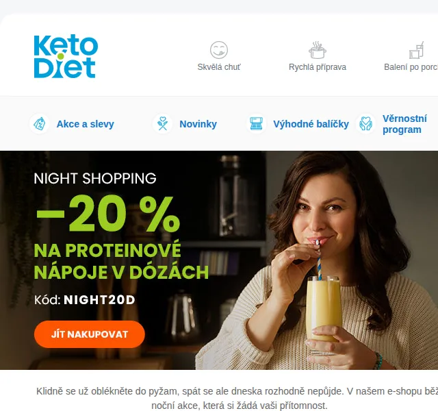 KetoDiet: Proteinové nápoje se slevou 20 % – červen 2026 | Nuslet.cz