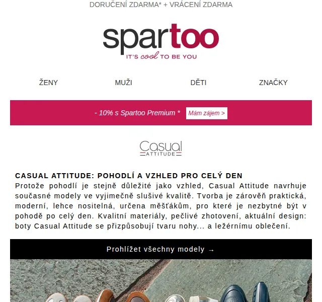 Spartoo: Doprava zdarma Casual Attitude, Replay, Etnies, Columbia – červenec 2026 | Nuslet.cz