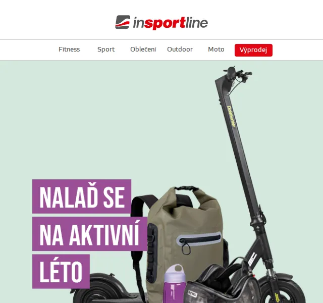 inSPORTline: Slevy na e-koloběžky a outdoor – červen 2026 | Nuslet.cz