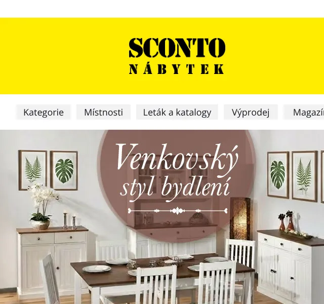 Sconto: Venkovský styl bydlení – červenec 2026 | Nuslet.cz