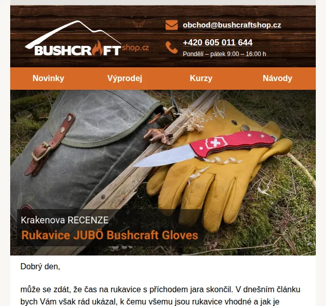 Bushcraftshop: Bushcraft glove rukavice – červen 2026 | Nuslet.cz