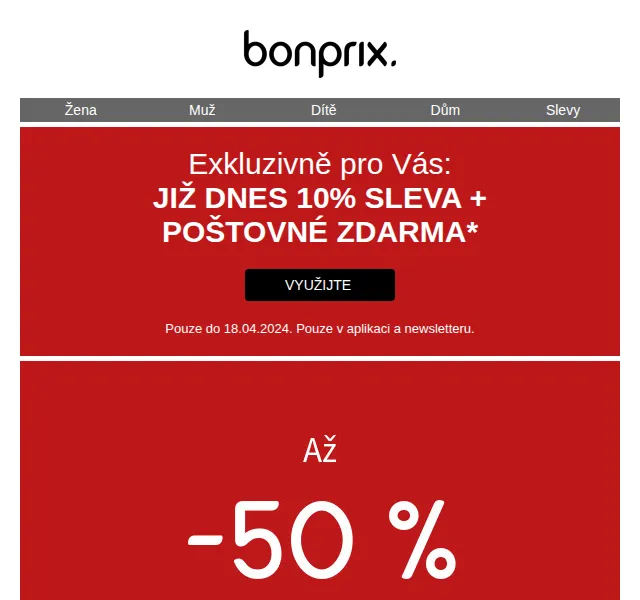 bonprix: 10% sleva + poštovné zdarma – červenec 2026 | Nuslet.cz