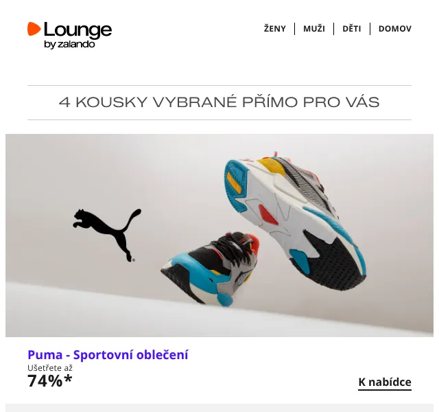 Lounge by Zalando: Puma, Levi's, TOMS – až 75 %