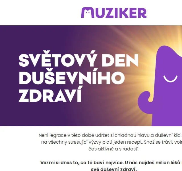Muziker: akce na den mentálního zdraví – červenec 2026 | Nuslet.cz