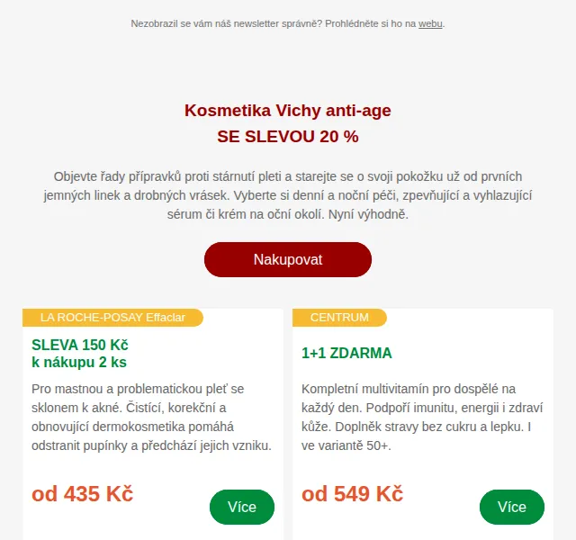 Lékárna.cz: VICHY a LAUBEN -20 % – červenec 2026 | Nuslet.cz