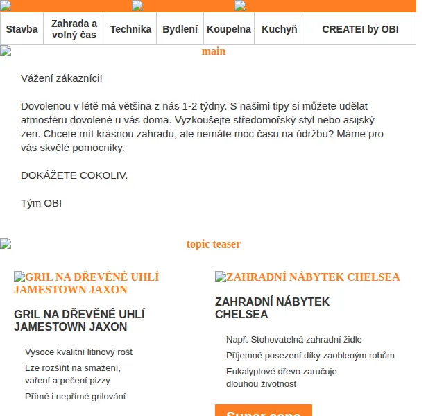 OBI Novinky: Středomořská dovolená doma – červenec 2026 | Nuslet.cz