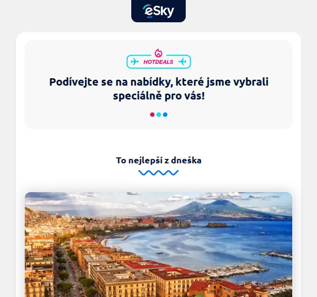eSky.cz: Letenky do Neapole od 1099 Kč, Catanie od 1448 Kč – březen 2026 | Nuslet.cz