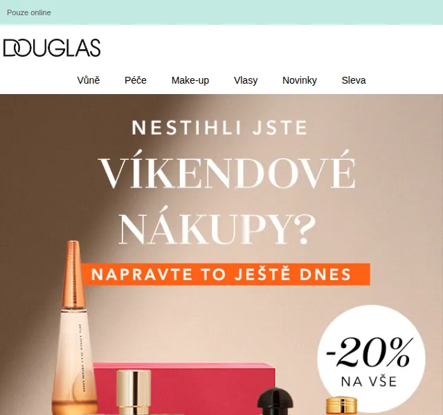 Douglas CZ: 20% sleva na vše – červen 2026 | Nuslet.cz