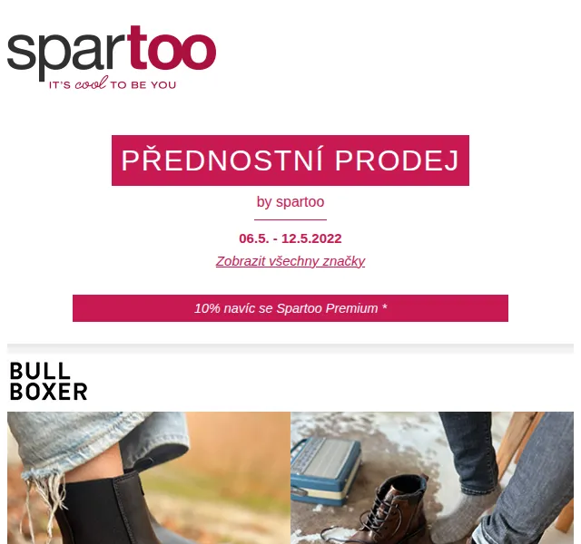 Spartoo: Sleva až -50 % na Bullboxer, Un Matin d'Eté a Céleste – červen 2026 | Nuslet.cz