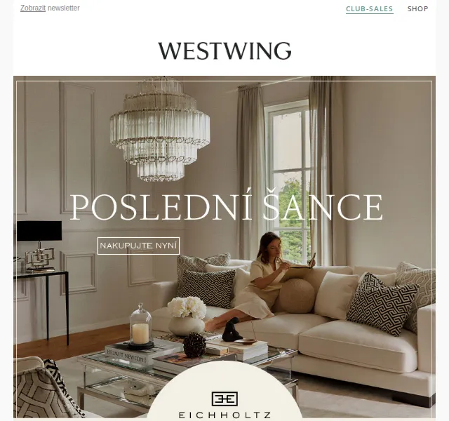 Westwing: Eichholtz designový nábytek – červenec 2026 | Nuslet.cz