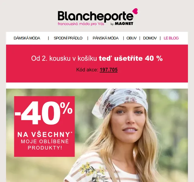 Blancheporte: Letní len s 40% slevou od 2. produktu – červen 2026 | Nuslet.cz
