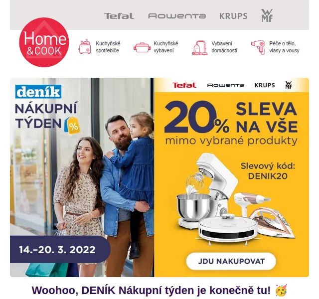 Home & Cook: Sleva 20% na vše kódem DENIK20 – březen 2026 | Nuslet.cz