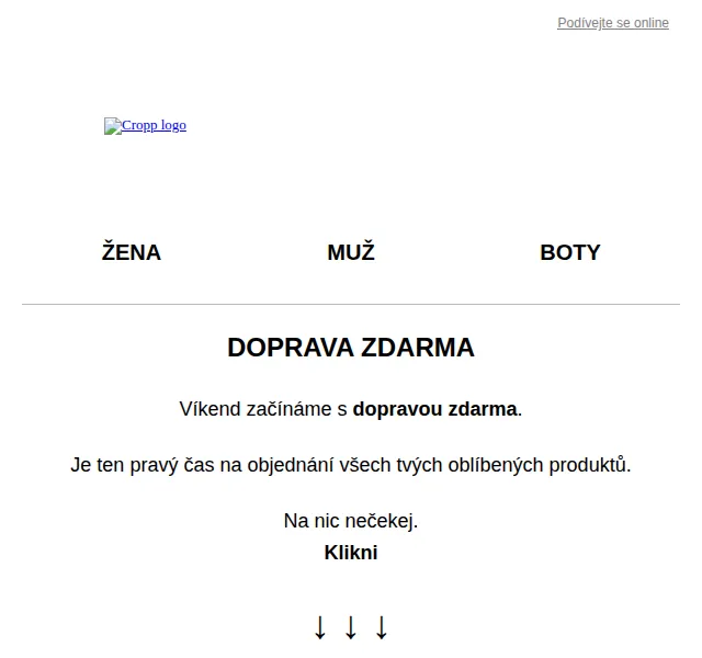 Cropp: doprava zdarma – červen 2026 | Nuslet.cz
