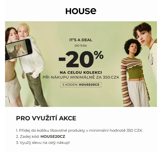 HOUSE: -20% na všechny produkty – červen 2026 | Nuslet.cz