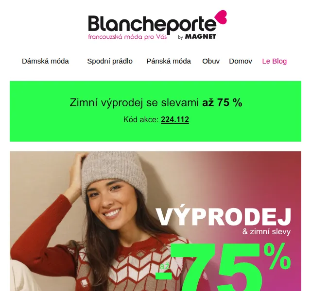 Blancheporte: Nepostradatelné úplety se slevou až -75 % – červenec 2026 | Nuslet.cz