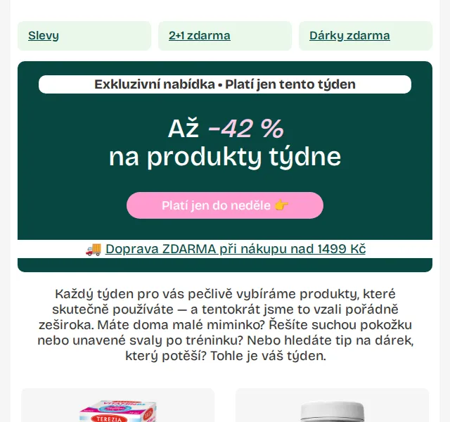 Pilulka.cz: Slevy až −42 % na produkty týdne – červenec 2026 | Nuslet.cz