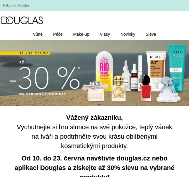 Douglas CZ: Sleva až 30 % na kosmetiku – červenec 2026 | Nuslet.cz