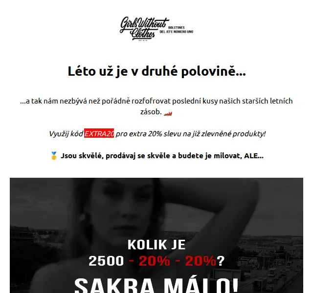 Girls Without Clothes: Extra 20 % na zlevněné zboží – červenec 2026 | Nuslet.cz
