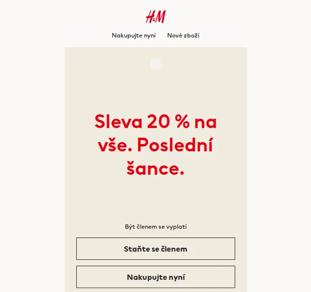 H&M Fashion: Sleva 20 % na vše – červen 2026 | Nuslet.cz