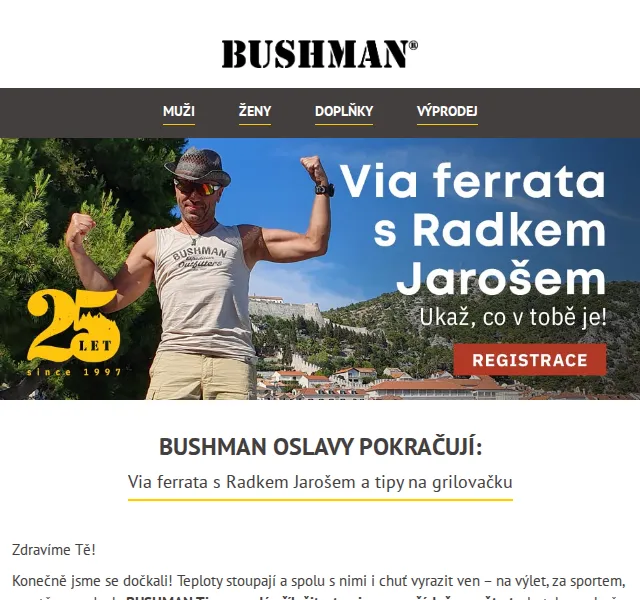 BUSHMAN letní výprodej: slevy až 40 % na trička a kraťasy – červenec 2026 | Nuslet.cz