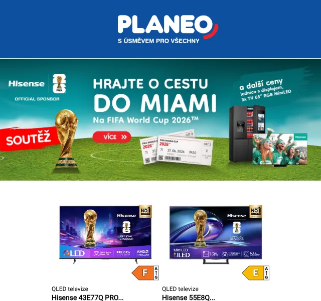 Planeo: QLED TV Hisense až -30 % – květen 2026 | Nuslet.cz