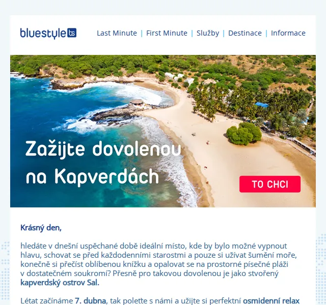 CK Blue Style: Last Minute Kapverdy od 14 990 Kč – červenec 2026 | Nuslet.cz