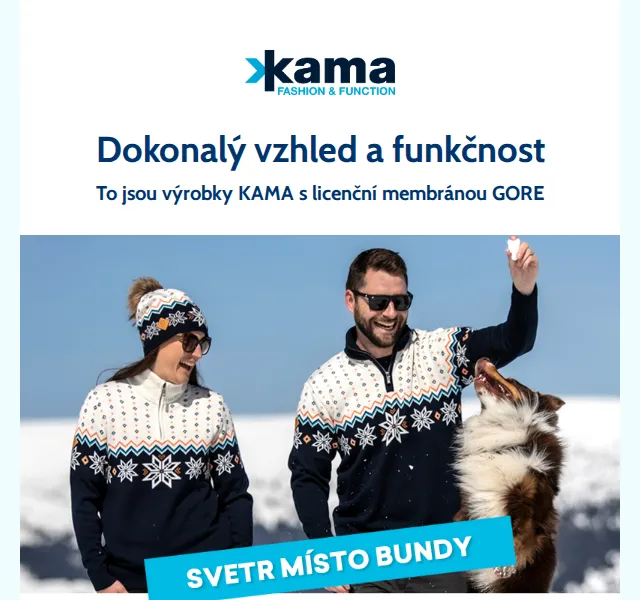 KAMA: Merino svetry s GORE WINDSTOPPER – červen 2026 | Nuslet.cz