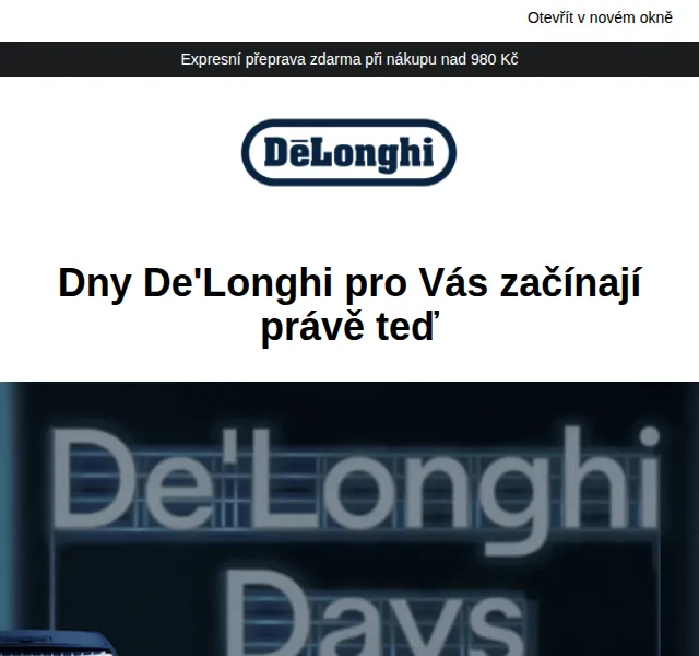 De'Longhi: slevy až 20 % – červenec 2026 | Nuslet.cz