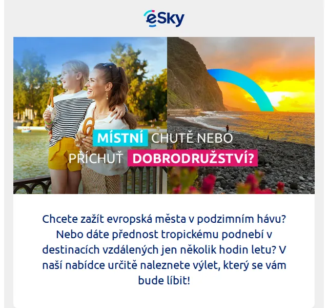 eSky: Letenky do destinací od 591 Kč – červen 2026 | Nuslet.cz