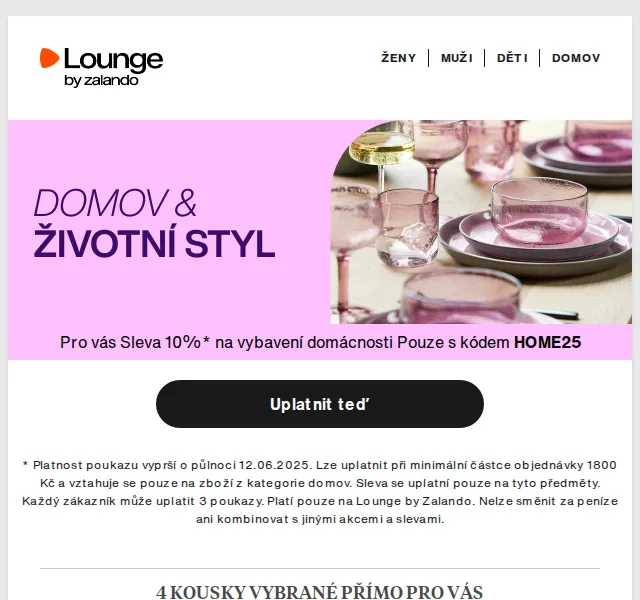 Lounge by Zalando: Sleva 10 % na domov + New Balance – duben 2026