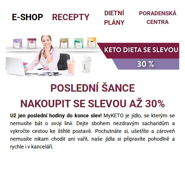 MyKETO: Sleva až 30 % na keto jídla a dietní plány – červen 2026 | Nuslet.cz