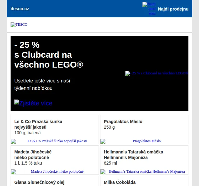 Tesco: Sleva 25 % na LEGO stavebnice – červen 2026 | Nuslet.cz
