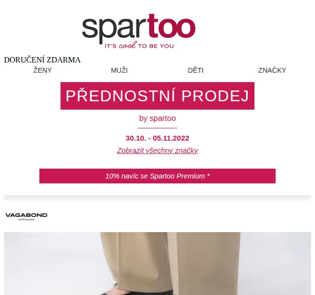 Spartoo: sleva až -50 % na Vagabond, Carlington a další – červen 2026 | Nuslet.cz