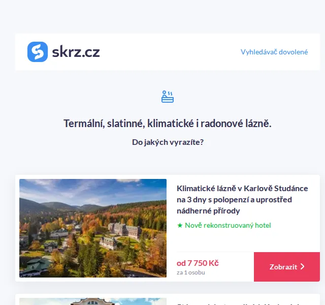 Vánoce na Skrz: Lázeňské pobyty od 2 140 Kč – červenec 2026 | Nuslet.cz