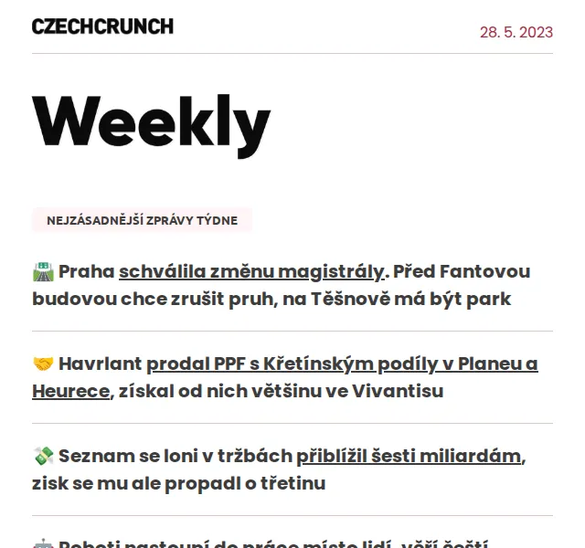 CzechCrunch: Přehled zpráv týdne – červenec 2026 | Nuslet.cz