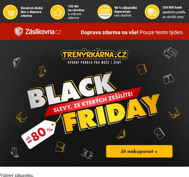 Lukáš z Trenýrkárna.cz: Black Friday slevy 30 až 80 % – červenec 2026 | Nuslet.cz