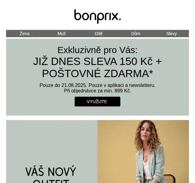 Bonprix: sleva 150 Kč + poštovné zdarma – červenec 2026 | Nuslet.cz