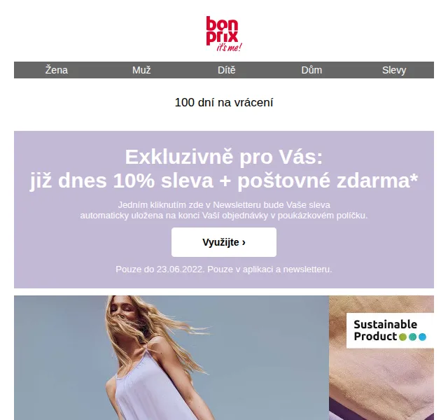 bonprix: 10% sleva a poštovné zdarma – červen 2026 | Nuslet.cz