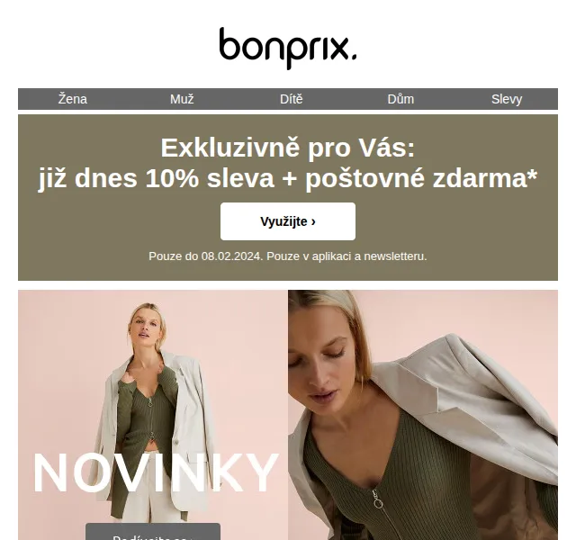 bonprix: 10% sleva + poštovné zdarma – červenec 2026 | Nuslet.cz