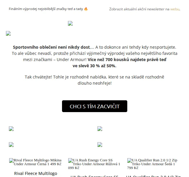UrbanStore: Under Armour sleva 30–50 % – červen 2026 | Nuslet.cz