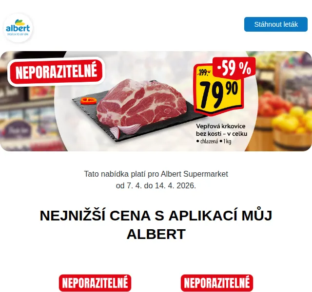 Albert: Sleva až 44 % – Jogurt, Hermelín, Paprika – Duben 2026