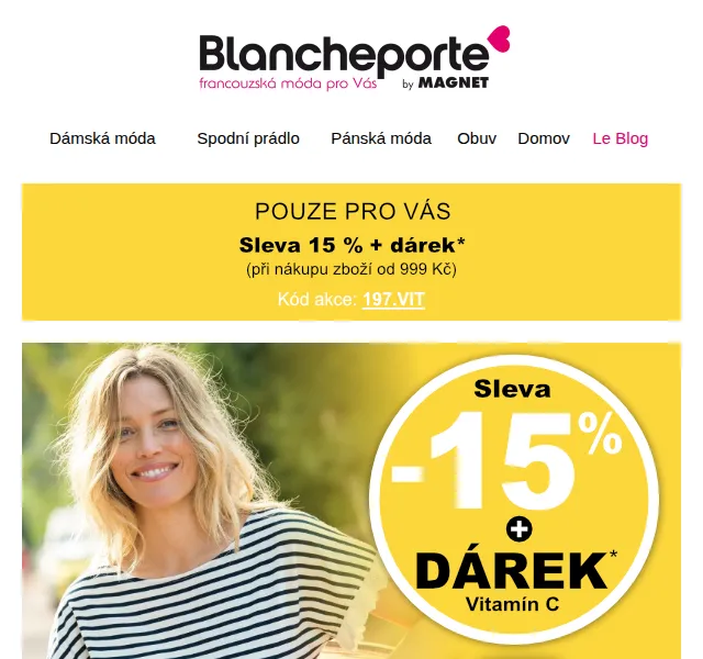 Blancheporte: Vitamín C Recuplus jako dárek + 15% sleva – červenec 2026 | Nuslet.cz