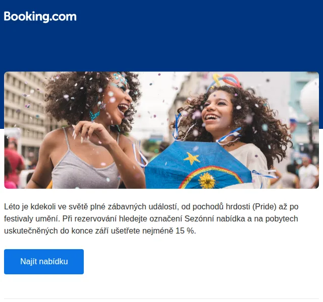 Booking.com: Sezónní nabídka s 15% slevou na pobyty – červenec 2026 | Nuslet.cz