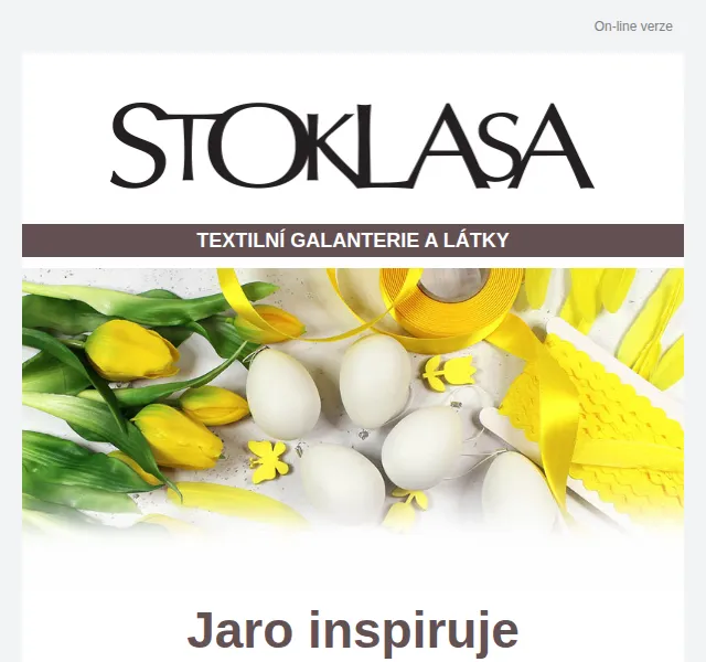 Stoklasa: Velikonoční tvoření – sleva až 40 % na galanterii – červenec 2026 | Nuslet.cz