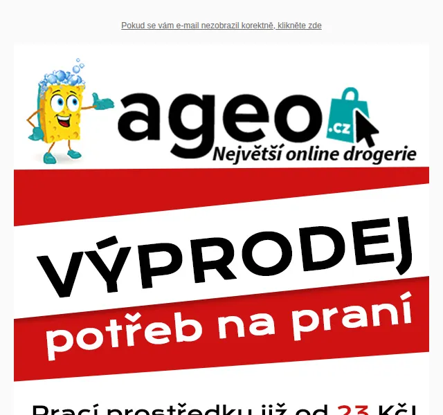 Ageo: Výprodej potřeb na praní již od 23 Kč – červen 2026 | Nuslet.cz