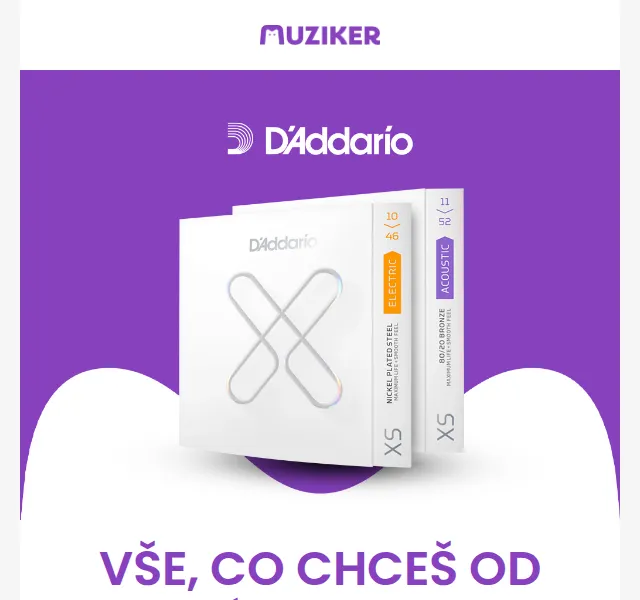 Muziker: Ultra-kvalitní struny D'Addario XS – červenec 2026 | Nuslet.cz